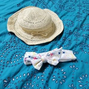 Straw hat and head band